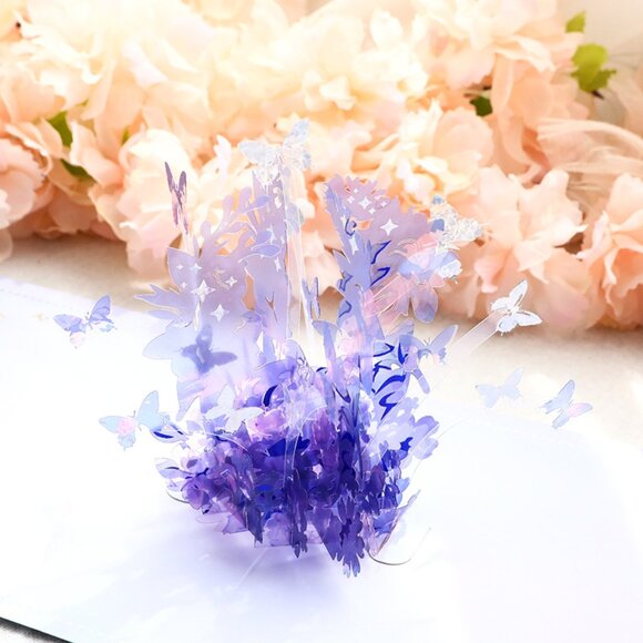 Happy Mother's Day! Crystal Butterfly Pop Up Greeting Card, Pop-Up Card, 3D Card - Picture 3 of 5